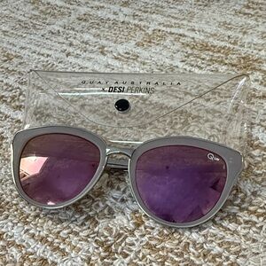 Quay Australia Silver Frame with Purple Lens Sunglasses